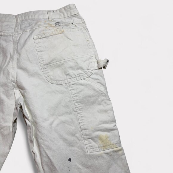 Dickies Mens Carpenter Work Pants Beige Heavily Distressed Paint-Splattered Size - Picture 11 of 12